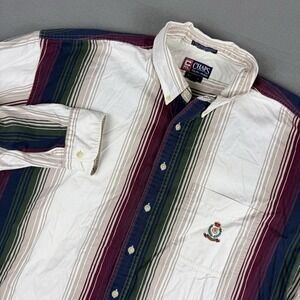 Vintage RALPH‎ LAUREN CHAPS Button Down Shirt Mens Size 2XLT Tall Stripe White